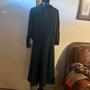 Elegant Green Dress with Green Jacket